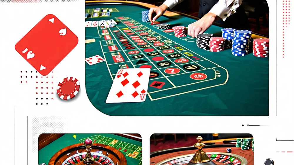 Hình ảnh tổng hợp các trò chơi người chia bài trực tiếp M88: Baccarat, Roulette, Blackjack