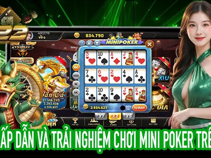 Hình ảnh minh họa bàn chơi Xì Tố (Poker) với các lá bài và chip cược