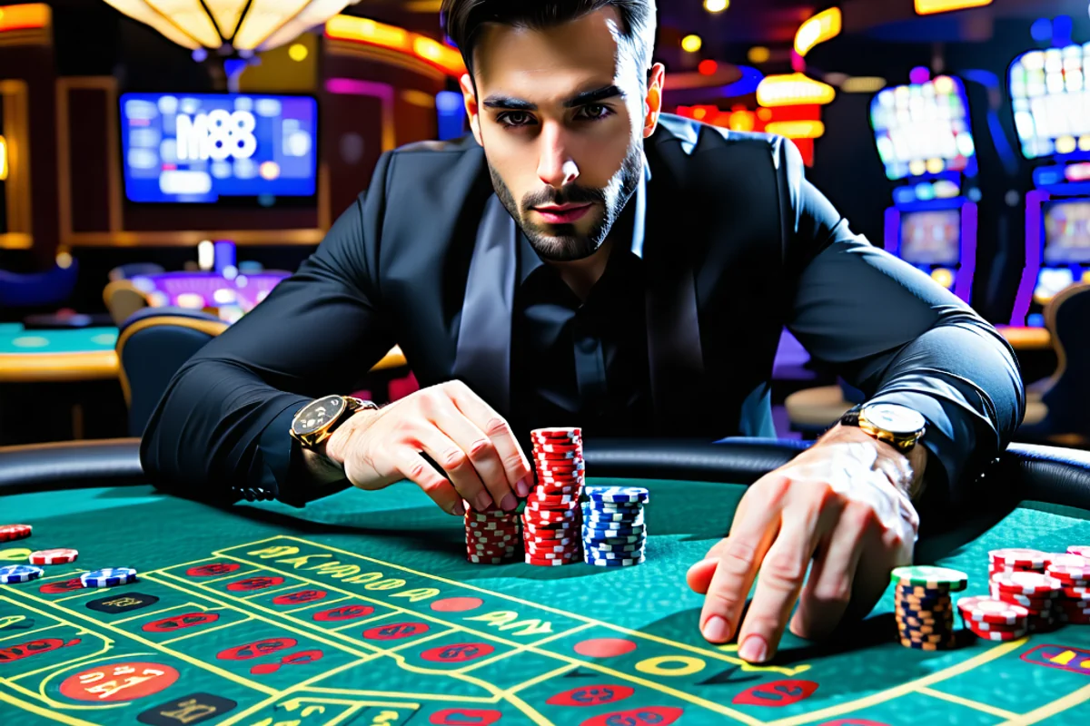Bàn chơi casino trực tuyến M88 với người chia bài thật