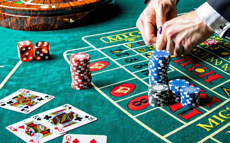 Bàn chơi casino trực tuyến M88 với các trò chơi phổ biến như Baccarat và Roulette.