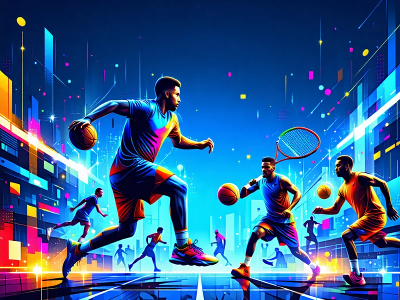 Hình ảnh tổng hợp các môn thể thao phổ biến như bóng đá, bóng rổ, tennis, thể thao điện tử